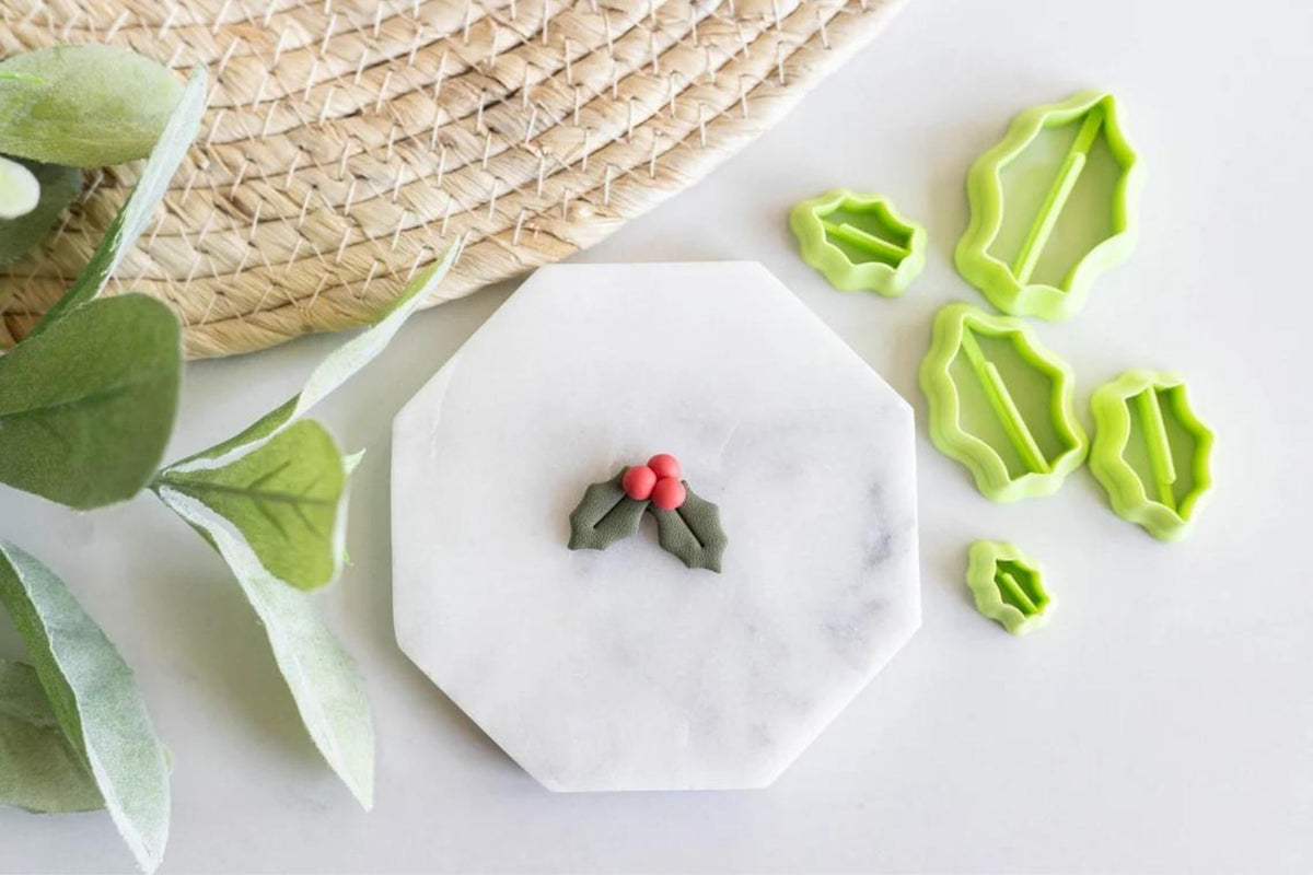 Christmas Holly Clay Cutters