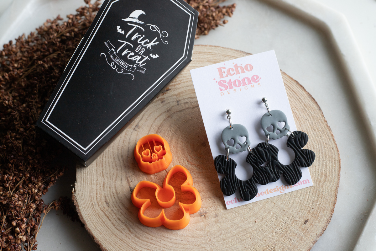2 Piece Skull Set of Polymer Clay Cutters