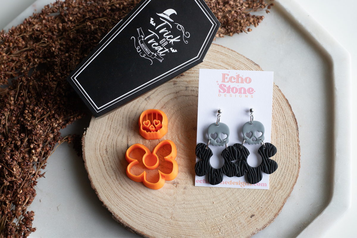 2 Piece Skull Set of Polymer Clay Cutters