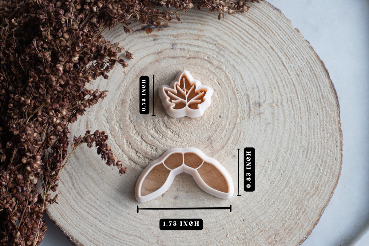 Fall Maple Leaf and Key Set Polymer Clay Cutters