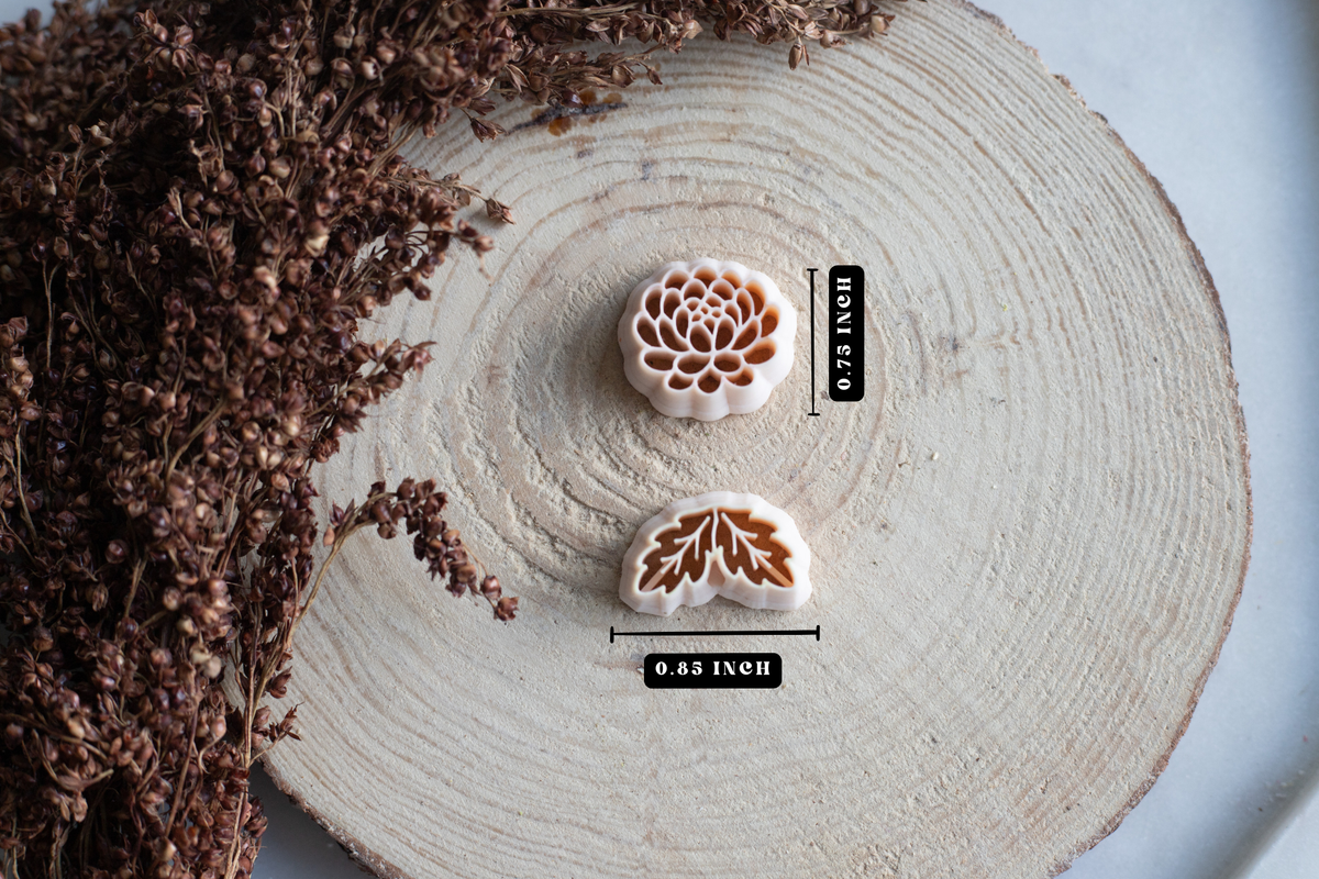 Fall Mum Flower Set Polymer Clay Cutters
