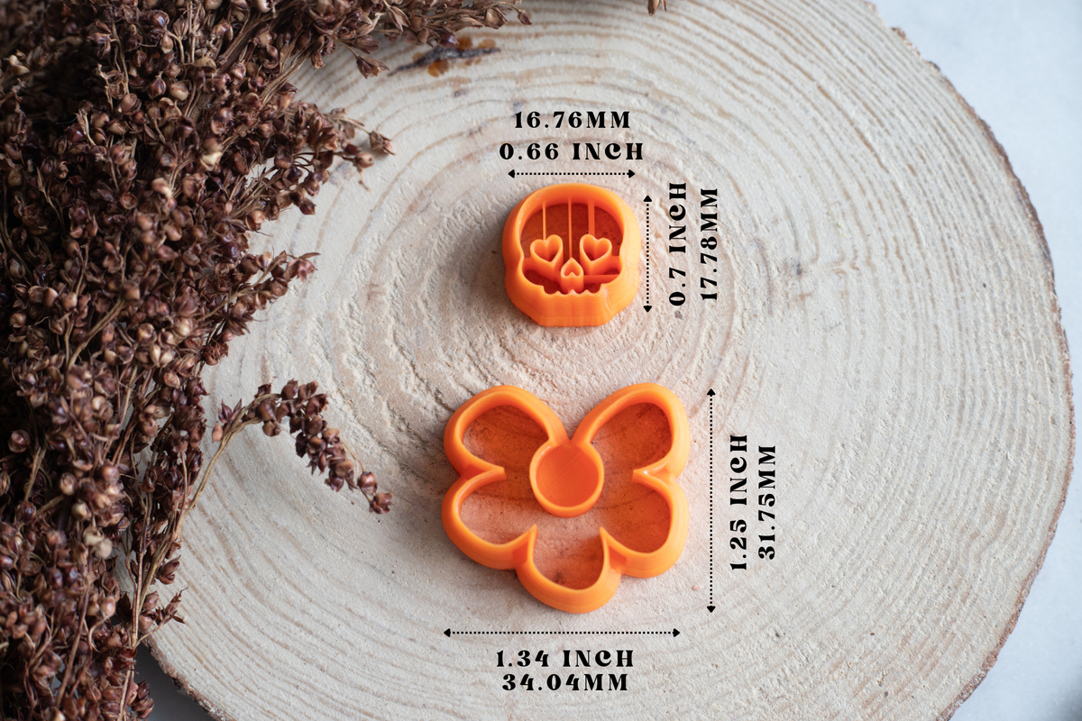 2 Piece Skull Set of Polymer Clay Cutters