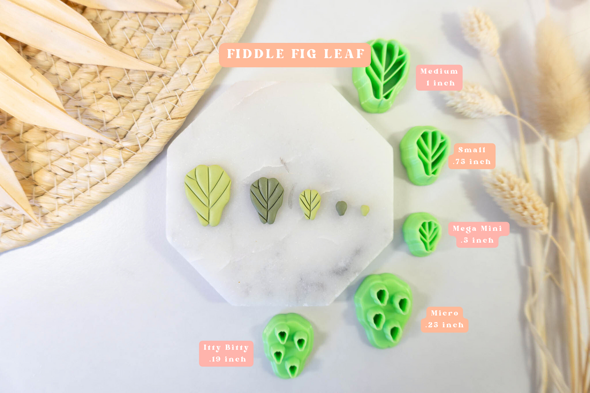 Fiddle Fig Leaf House Plant Detailed Flower Clay Cutters