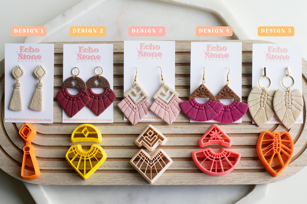 Macramé Themed Clay Cutters for Polymer Clay Earrings