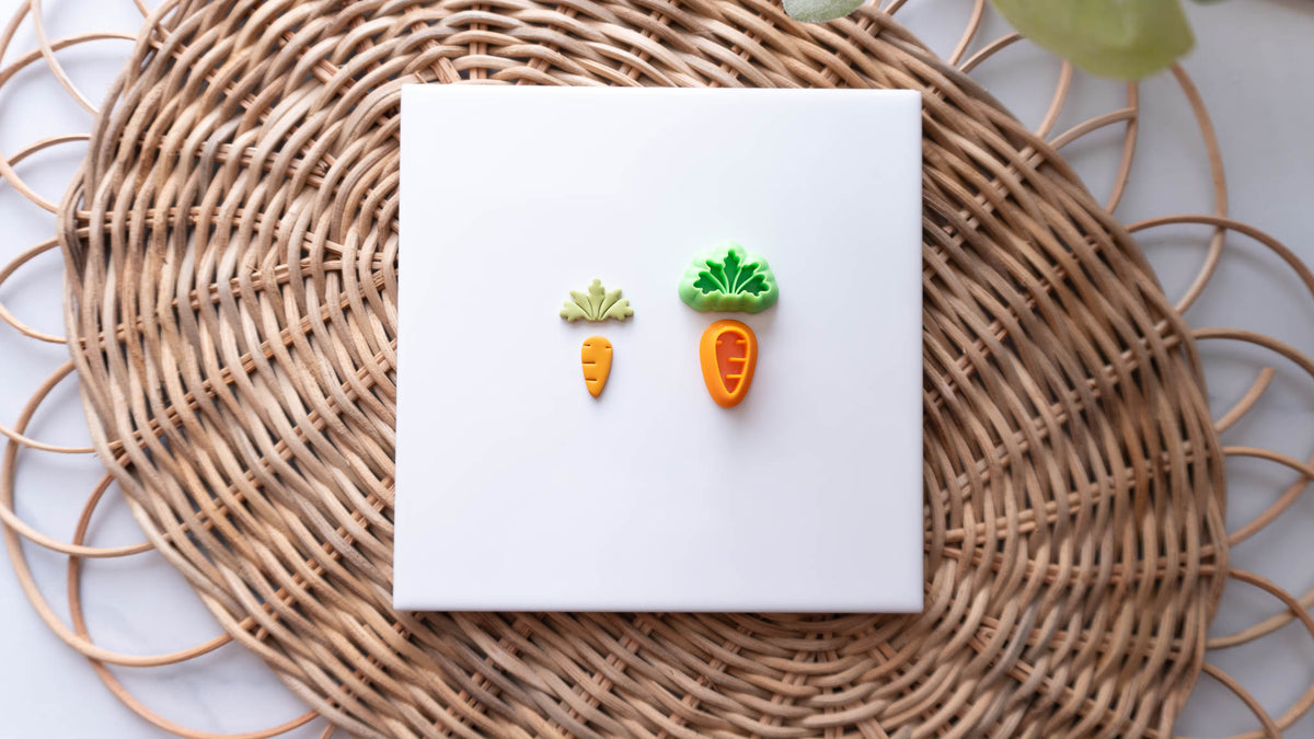 2 Piece Dangle Carrot for Easter Polymer Clay Cutters