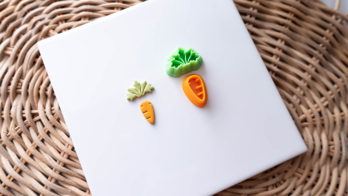 2 Piece Dangle Carrot for Easter Polymer Clay Cutters