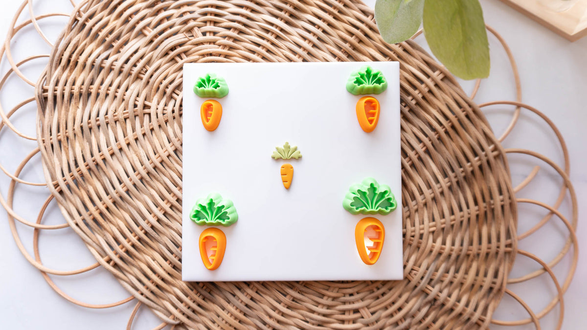 2 Piece Dangle Carrot for Easter Polymer Clay Cutters
