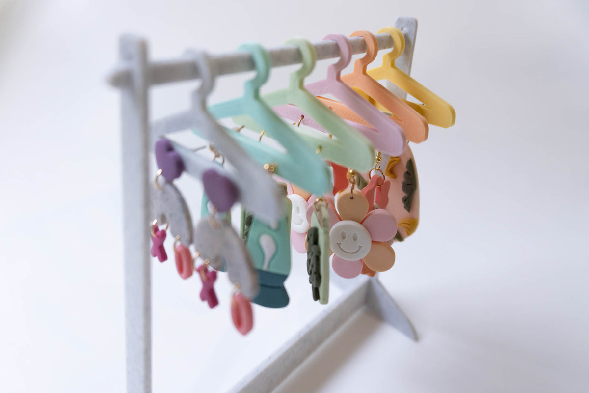 Pastel Earring Display with Hangers - Jewelry Display - Product Display