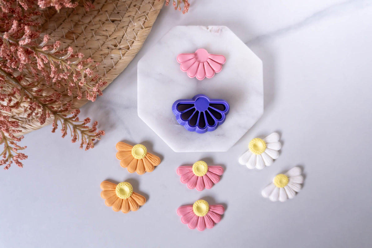 Half Daisy Flower Clay Cutters