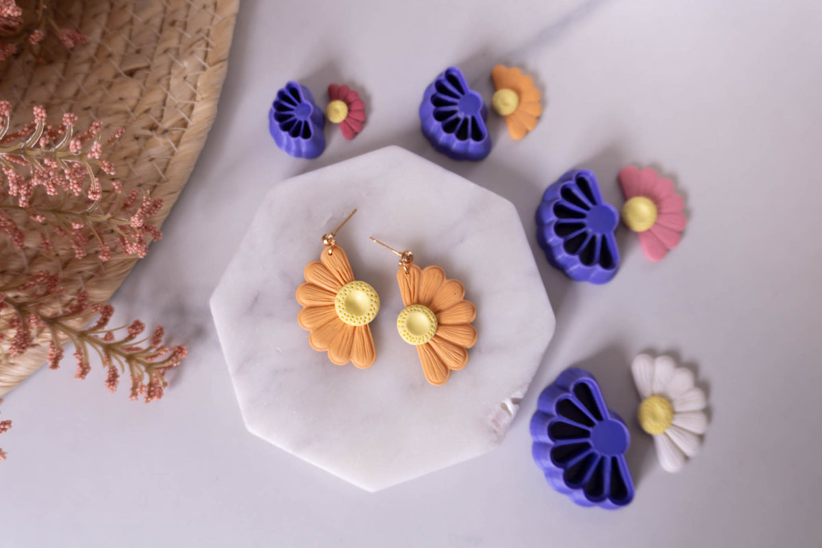 Half Daisy Flower Clay Cutters