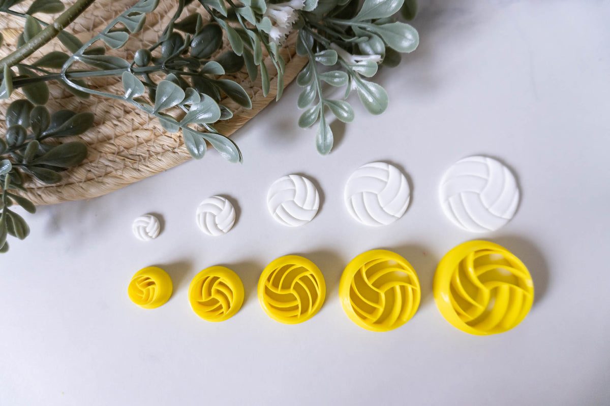 Sports Polymer Clay Cutters: Football, Hockey, Soccer, Volleyball, Hockey, Basketball, Baseball