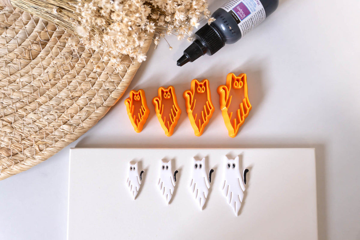 Cat Ghost Halloween Clay Cutters