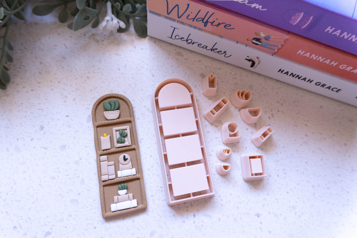 Bookshelf Bookmark Clay Cutters - Book lover Gift