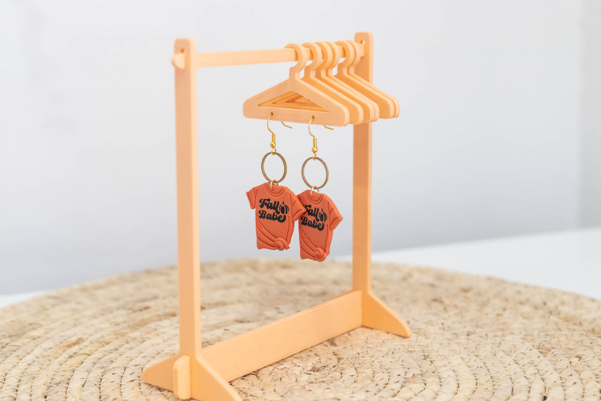 Orange Earring Display with Hangers - Jewelry Display - Product Display