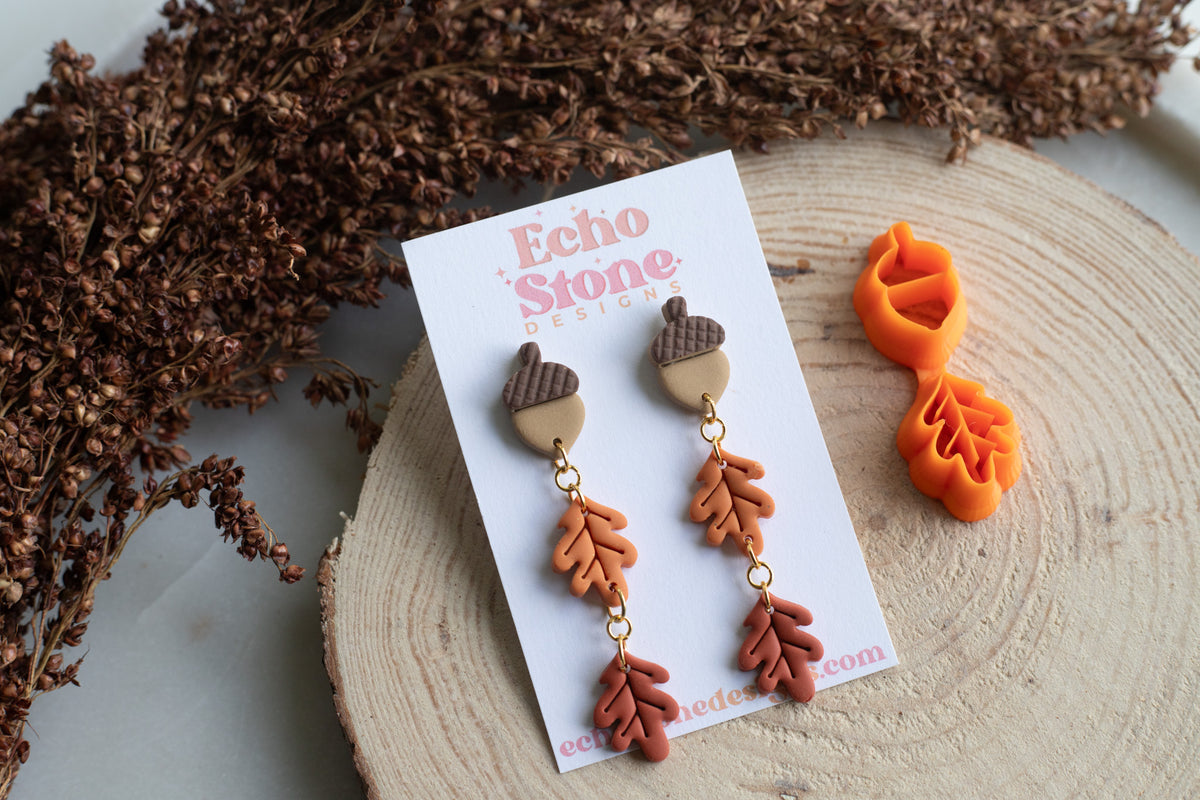 Fall Leaf and Acorn Set Polymer Clay Cutters