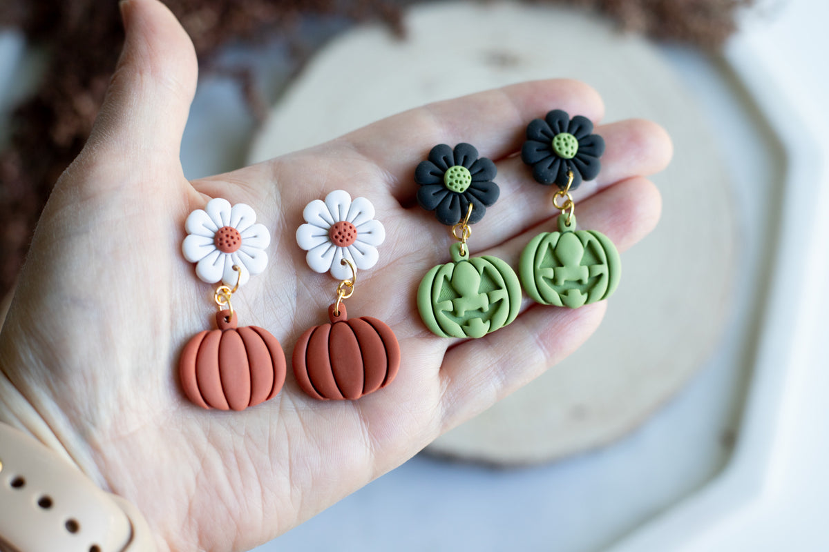 Pumpkin Jacko-lantern Flower Set Polymer Clay Cutters