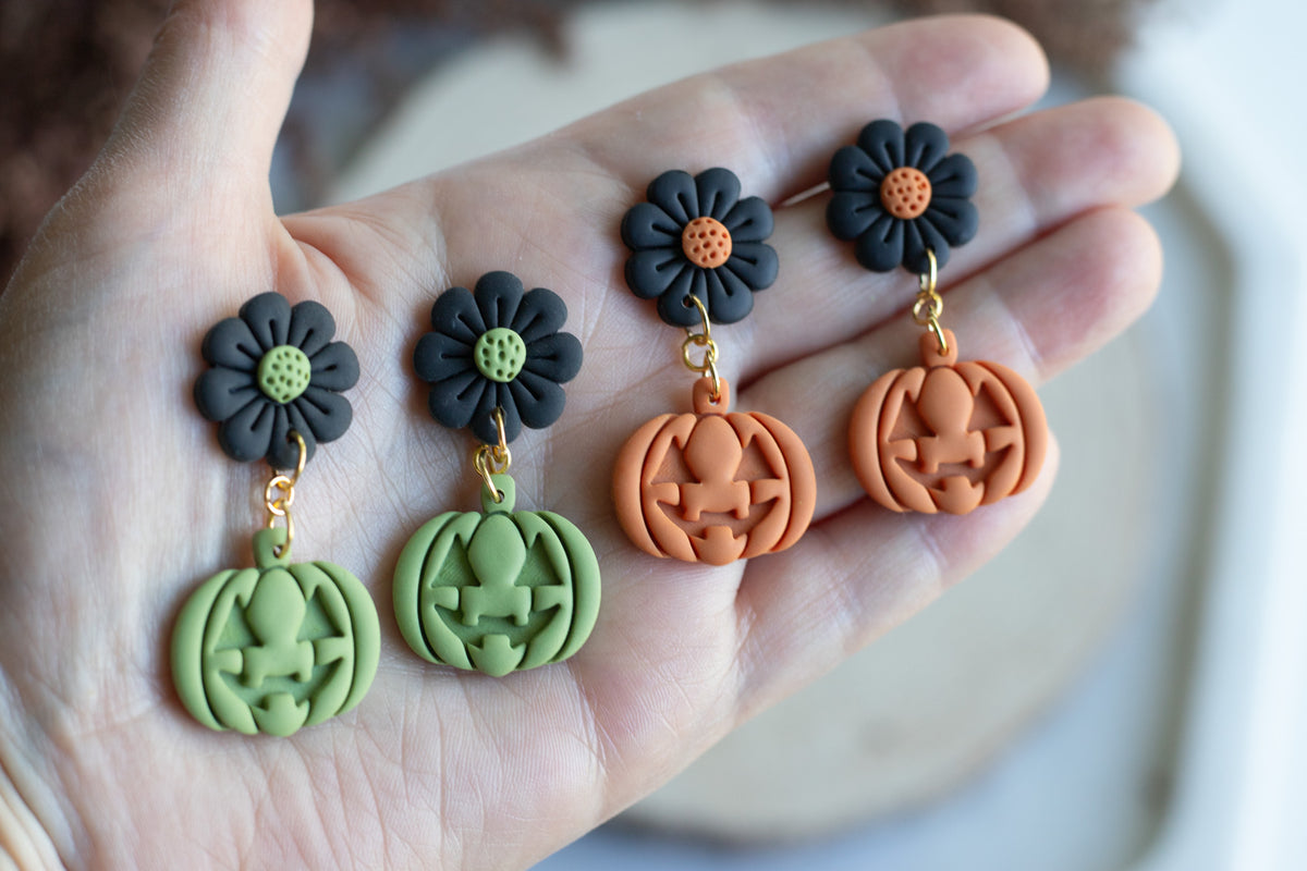 Pumpkin Jacko-lantern Flower Set Polymer Clay Cutters
