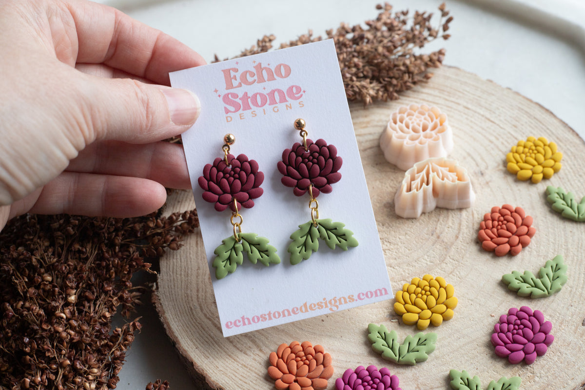 Fall Mum Flower Set Polymer Clay Cutters