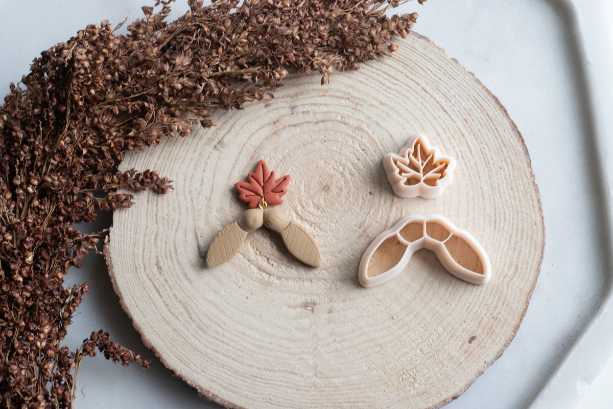 Fall Maple Leaf and Key Set Polymer Clay Cutters