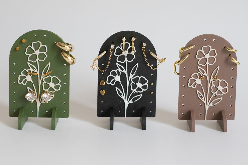 Portable Travel Earring Display | Removable Stand | Holds Up to 14 Pairs of Earrings (24 Colour Options)