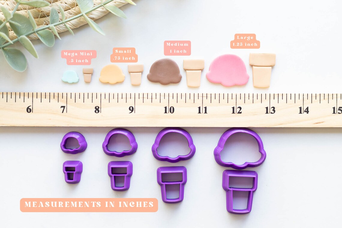 Summer Ice Cream Cone Clay Cutters