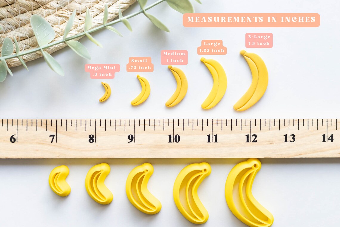 Single Banana Fruit Clay Cutter - Available in Mirrored Set