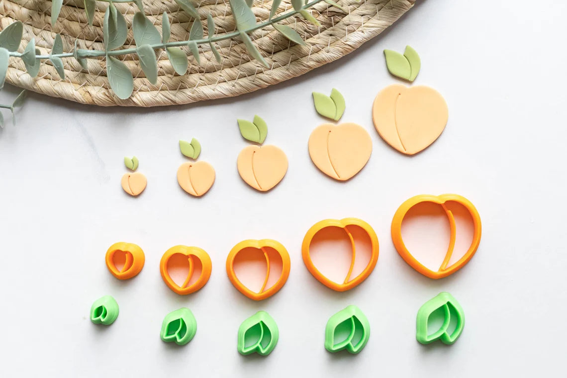 Peach Fruit Clay Cutter - Available in Mirrored Set