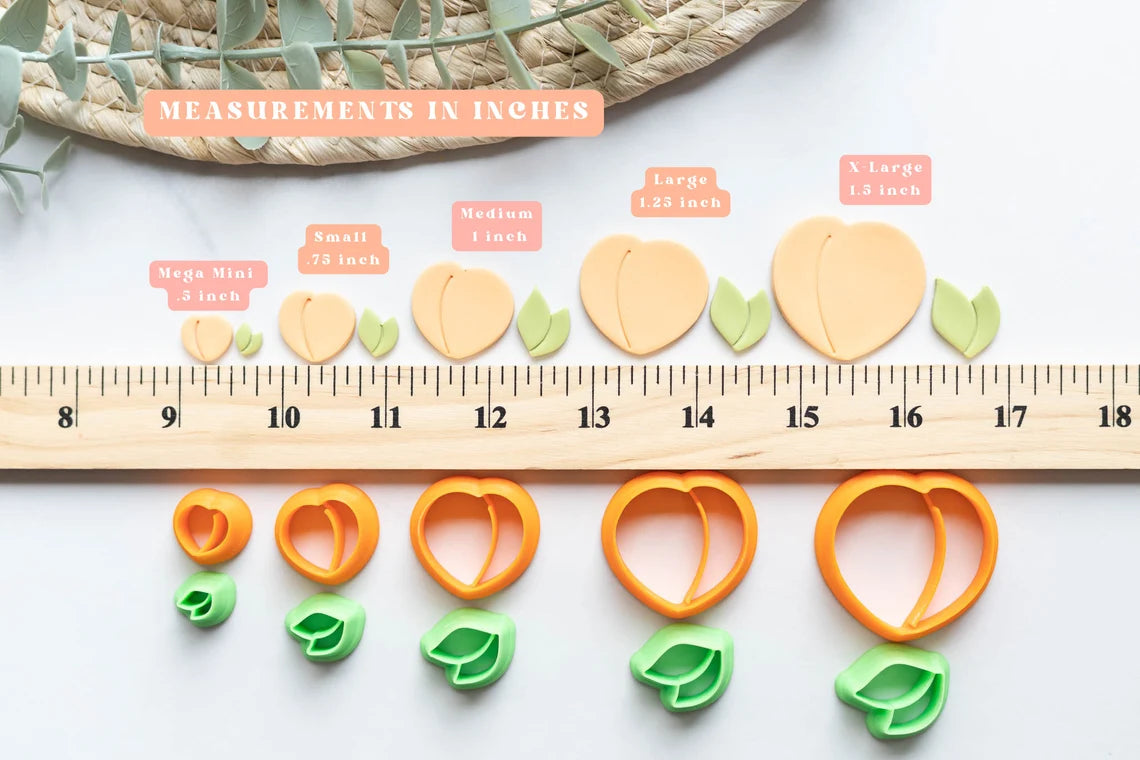 Peach Fruit Clay Cutter - Available in Mirrored Set