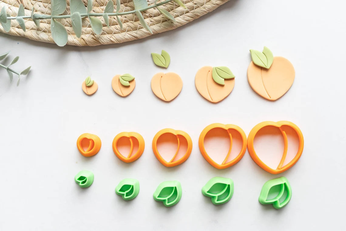 Peach Fruit Clay Cutter - Available in Mirrored Set