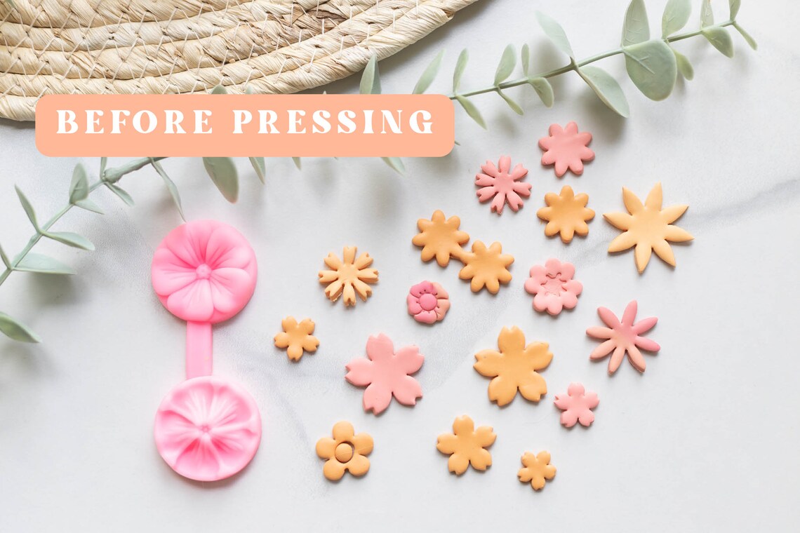 Silicone Flower making Mold / Mould Press for Polymer Clay