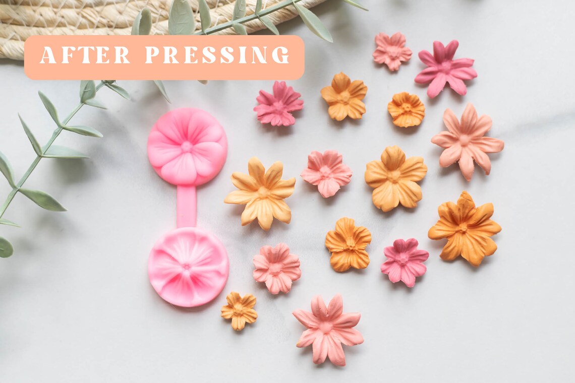 Silicone Flower making Mold / Mould Press for Polymer Clay