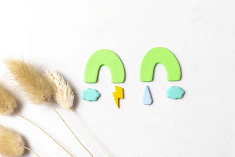 5 Piece Rainbow Weather Dangle Set of Clay Cutters