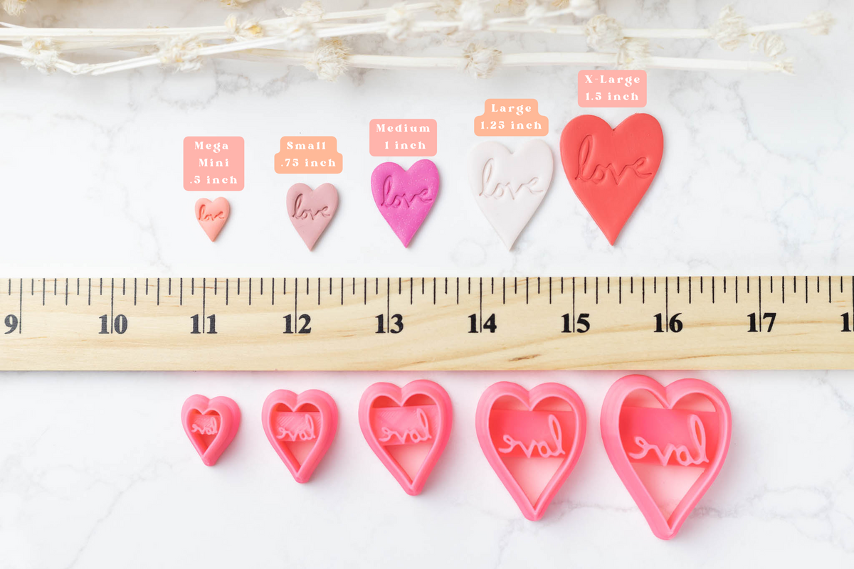 Pointy Hearts Valentine's Day Clay Cutters, Organic Hearts Polymer Clay  Cutter, Cookie & Fondant Cutter, Valentines Clay Cutter Mirrored Set 