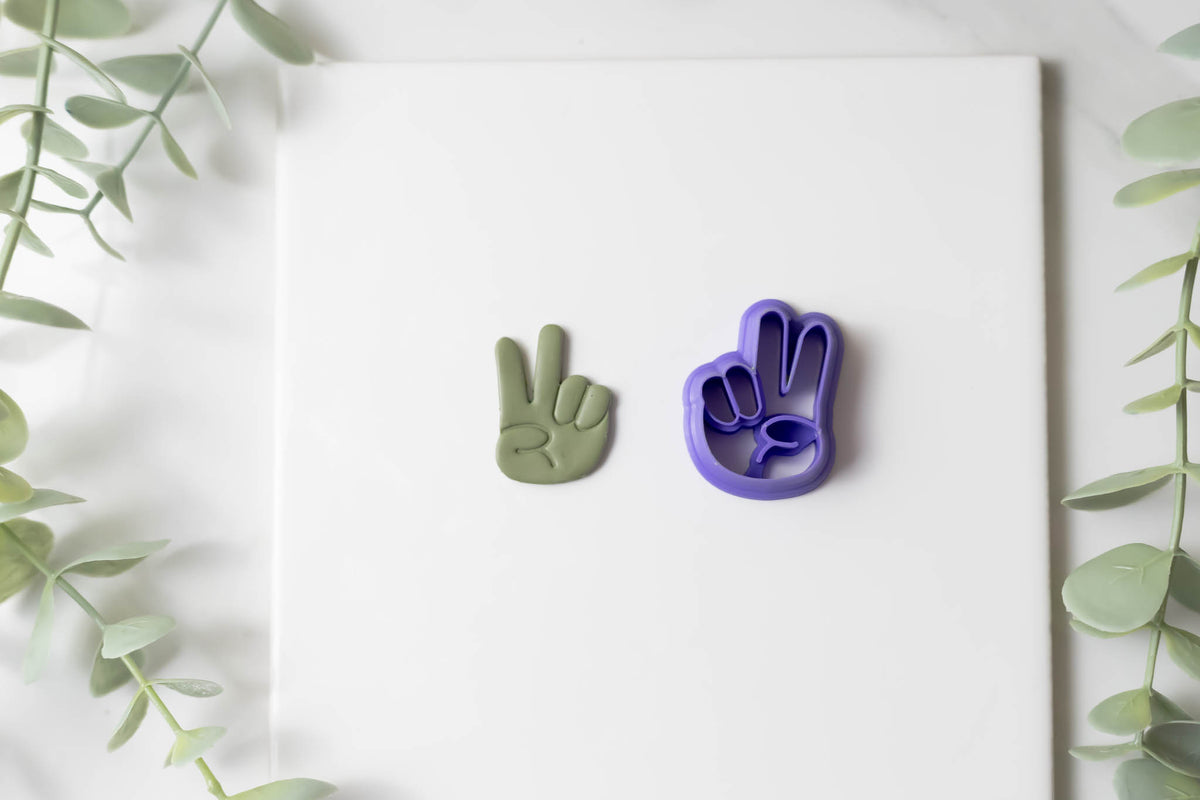 Hand Peace Sign Cutter - Retro