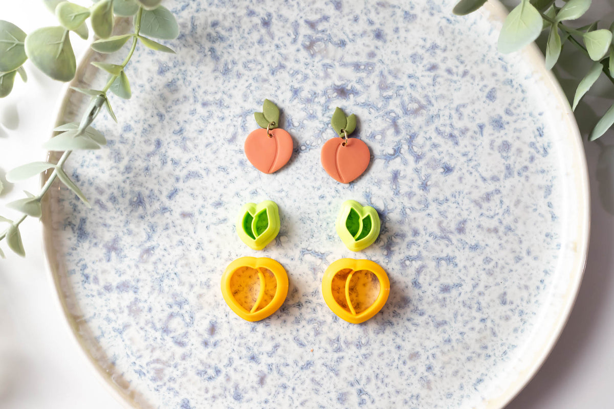 Peach Fruit Clay Cutter - Available in Mirrored Set